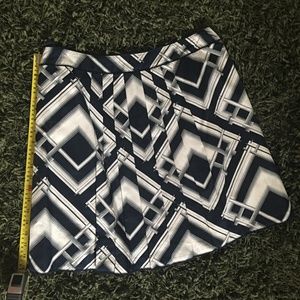 Talbot's Pleated Navy Patterned Skirt 12P